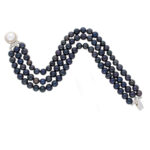 3 Line Black Pearl Bracelet