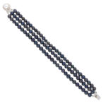 3 Line Black Pearl Bracelet