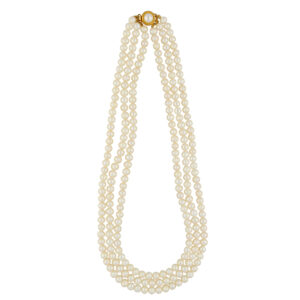 3 Line Pearl Necklace