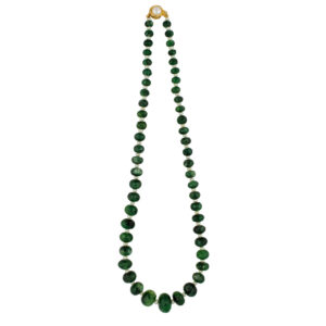 Emerald With White Button Pearl Necklace