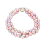 3 String Pink Pearl Bracelet