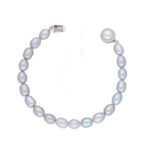 Grey Oval Pearl Bracelet