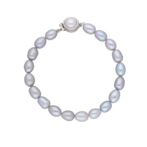 Grey Oval Pearl Bracelet
