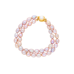 2 Line Pink Pearl Bracelet