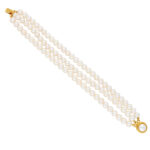 3 Line Button Pearl Bracelet