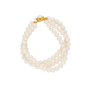 3 Line Button Pearl Bracelet