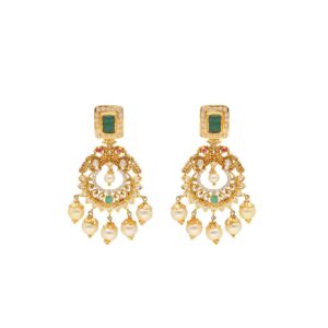 22KT Studd With Hanging Style Traditional Gold Earrings
