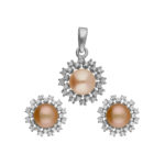 Aoura 92.5 Silver Pearl Pendant Set