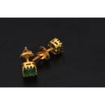 22KT Gold With Beryl Emerald Studs