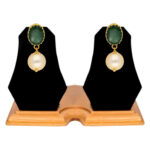 22KT Studd With Hanging Style Contemporary Gold Earrings