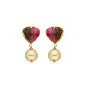 22KT Color Stone Gold Earrings