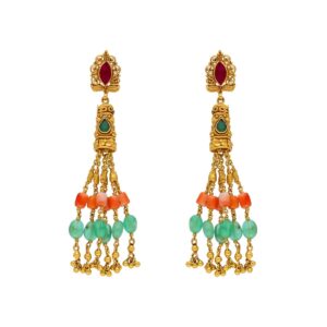22KT Jhumkas Style Traditional Gold Earrings