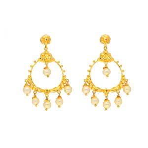 22KT Chandbalis Style Traditional Gold Earrings