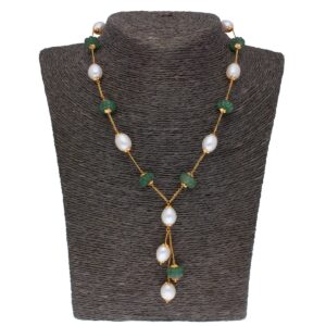 22KT Beryl Emerald Design Gold Chain
