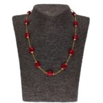 22KT Ruby 11 Stone Gold Chain