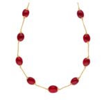 22KT Ruby 11 Stone Gold Chain