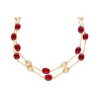 22KT Gold & Ruby Matching Gold Chain