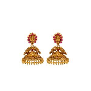 22KT Jhumkas Style Religious Gold Earrings