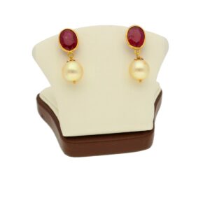 22KT Gold Ruby Designer Drop Earrings