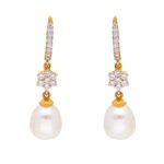 22KT Studd With Hanging Style Fashion Gold Earrings