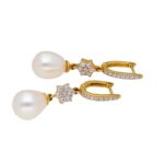 22KT Studd With Hanging Style Fashion Gold Earrings