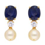 22KT Studd With Hanging Style Handcrafted Gold Earrings