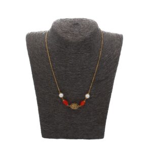 22KT Coral Stone Gold Chain