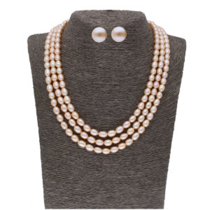 Naomi 3 Lines oval Pearl Set