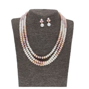 Naomi 3 Lines Button Pearl Set