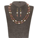 Pink Stone Pearl Necklace