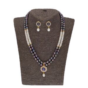 Dharuna 2 Lines Round Pearl Necklaces