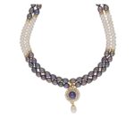 Dharuna 2 Lines Round Pearl Necklaces