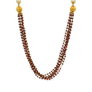 Pearl With Ruby Gold Chain