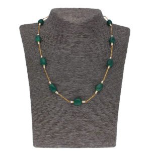 22KT Gold Emerald Pearl Chain