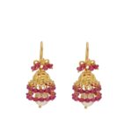 22KT Ichchha Style Cluster Gold Earrings