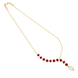 22KT (916) Ruby Pearls Gold Chain