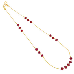 22KT (916) Ruby Pearls Gold Chain