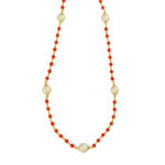 22KT (916) Coral Pearls Gold Chain