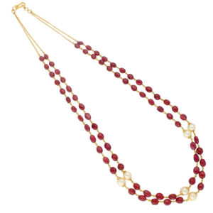 Helen Ruby With Pearl Gold Chain