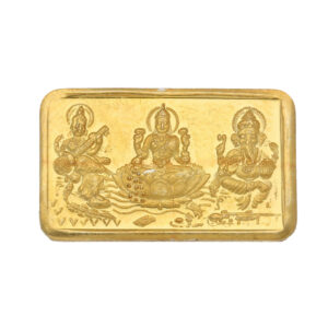 1 Grams 24Kt Ganesh Saraswathi Lakshmi Pure Gold Coin
