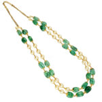 22KT (916) Emerald With Pearl Gold Chain