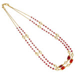 22KT (916) Ruby With Pearl Gold Chain