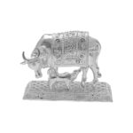 35 Grams Kamdhenu Cow with Calf Silver Idol