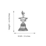 379 Grams Antique Peacock Silver Diya