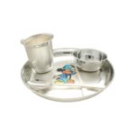 168 Grams Mickey Mouse Design Silver Thali Set