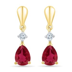 Ruby Drop Diamond Earrings