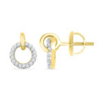 18 KT Gold Circular Diamond Earrings