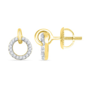 18 KT Gold Circular Diamond Earrings