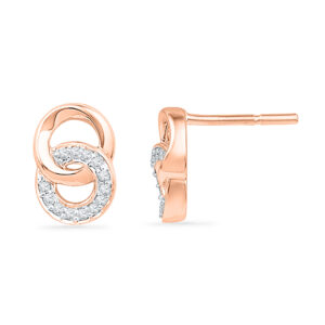 18kt Rose Gold Circular Diamond Earrings