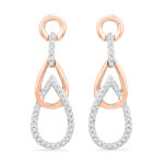 18kt Rose Gold Dangle Diamond Earrings